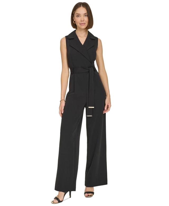 Tommy Hilfiger Womens Sleeveless Belted Jumpsuit Product Image