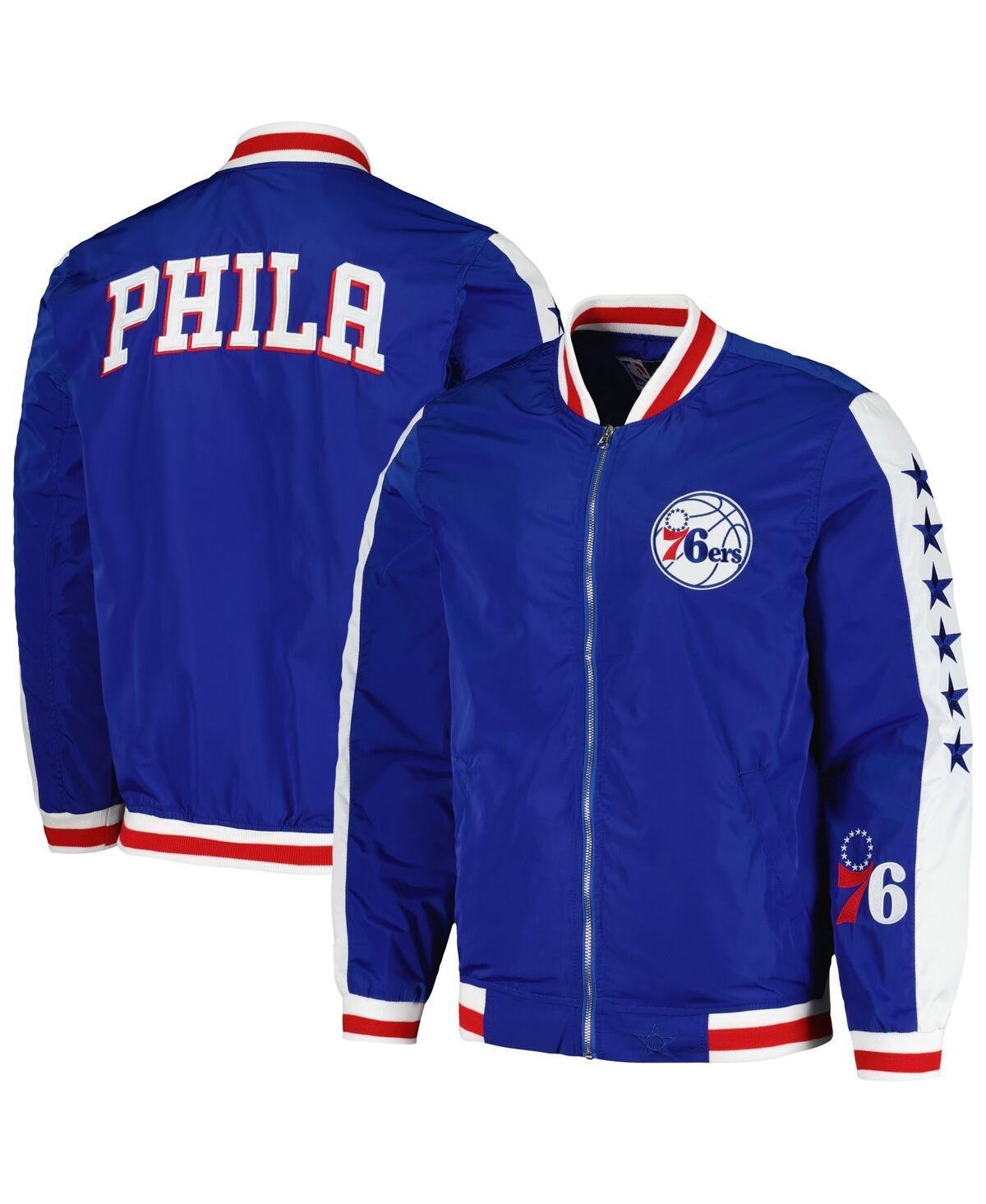 Mens JH Design Royal Philadelphia 76ers Full-Zip Bomber Jacket Product Image