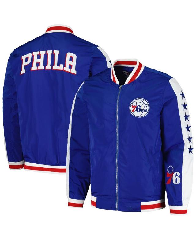 Mens JH Design Royal Philadelphia 76ers Full-Zip Bomber Jacket Product Image