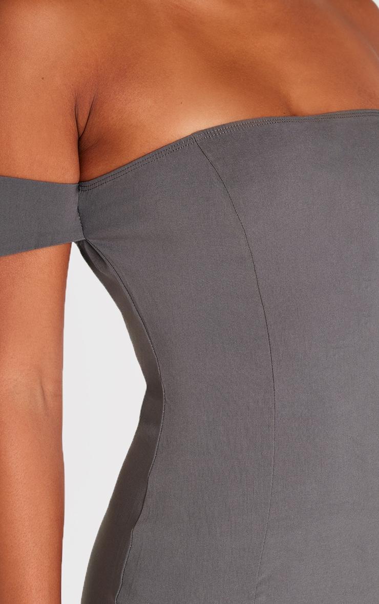 Charcoal Bardot Bengaline Bodycon Dress Product Image