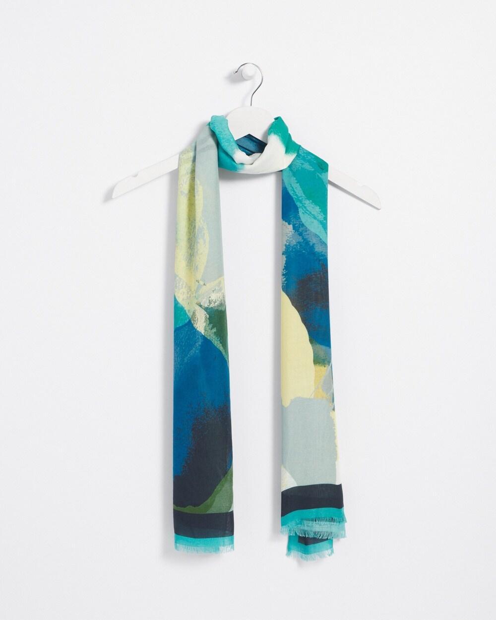 Watercolor Print Oblong Scarf Product Image