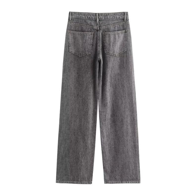 Mid Rise Washed Loose Fit Jeans Product Image