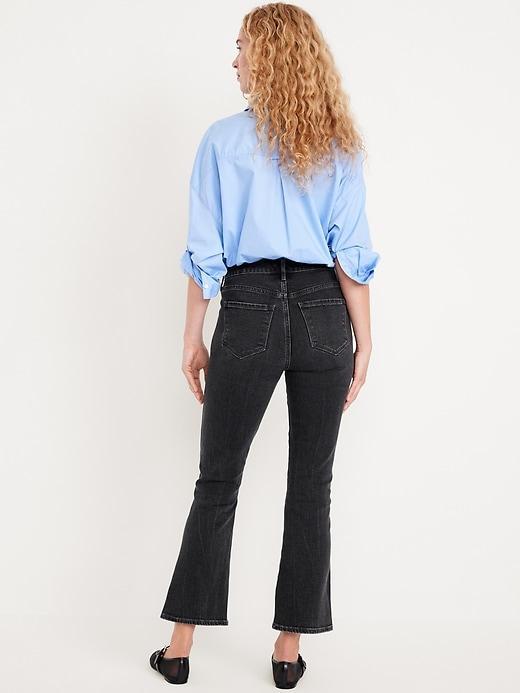 High-Waisted 90s Cropped Flare Jeans Product Image