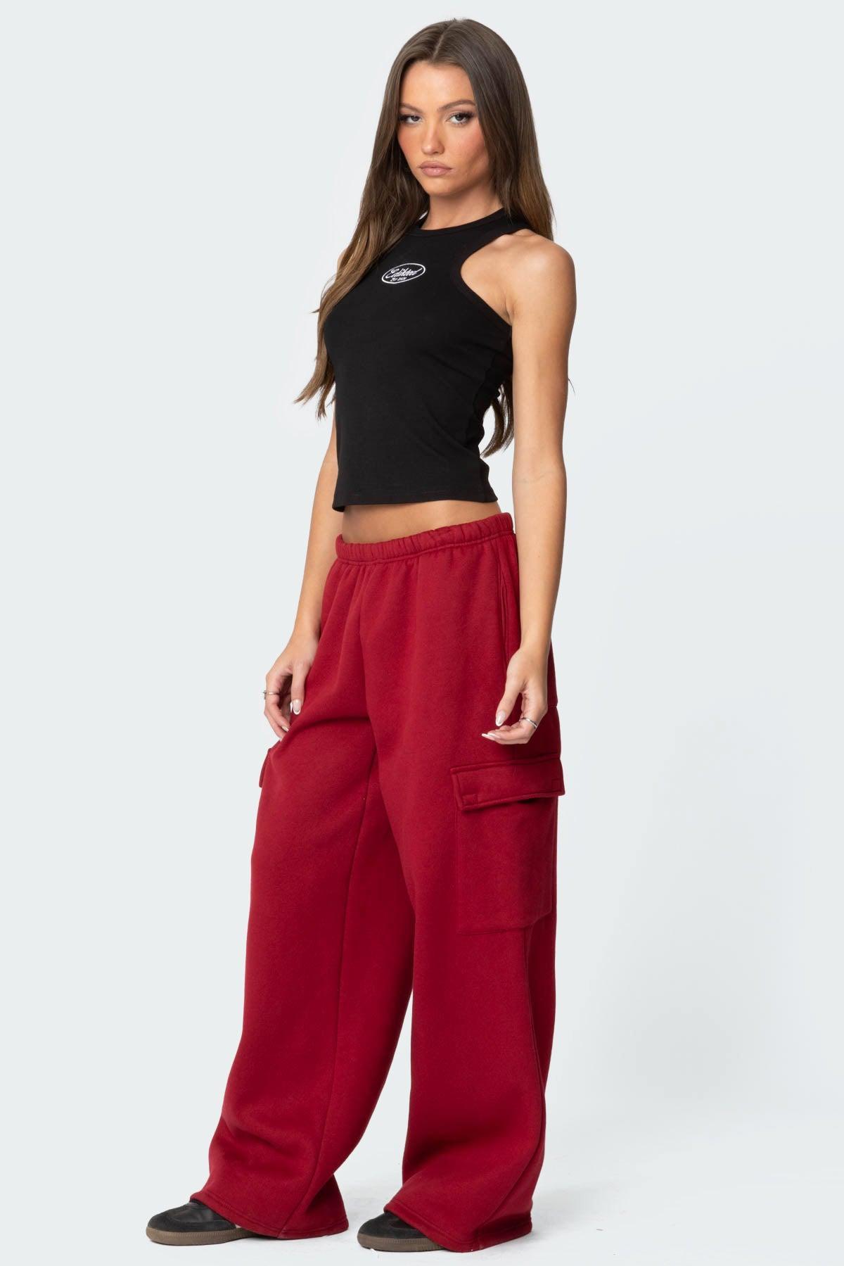 Wide Leg Cargo Sweatpants Product Image