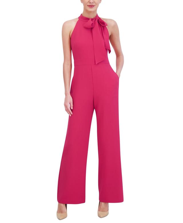 Vince Camuto Womens Stretch-Crepe Tie-Neck Sleeveless Jumpsuit Product Image