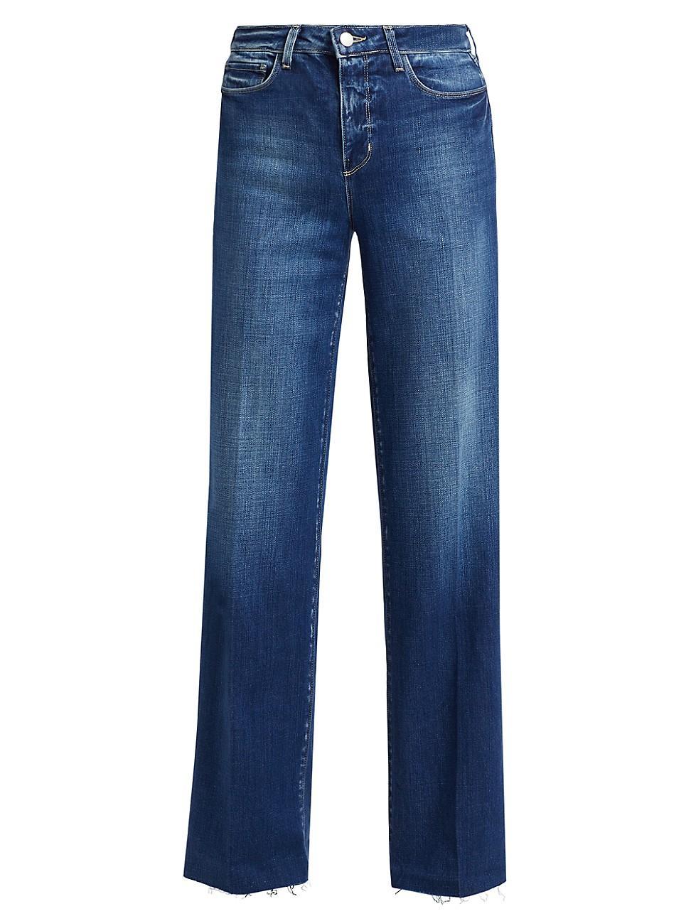 Womens Scottie High-Rise Wide-Leg Jeans Product Image