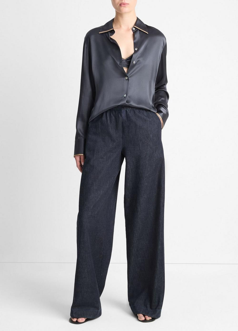 Cotton Mid-Rise Wide-Leg Pant product image