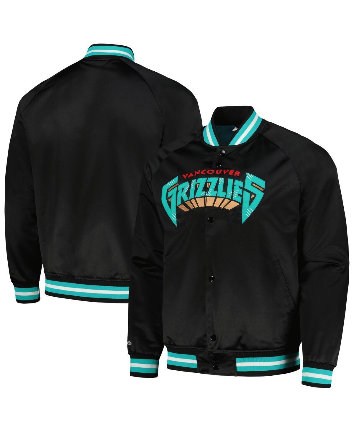 Mens Mitchell & Ness Black Vancouver Grizzlies Hardwood Classics Throwback Wordmark Raglan Full-Snap Jacket Product Image