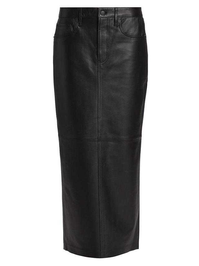 Womens Leather Column Maxi Skirt Product Image