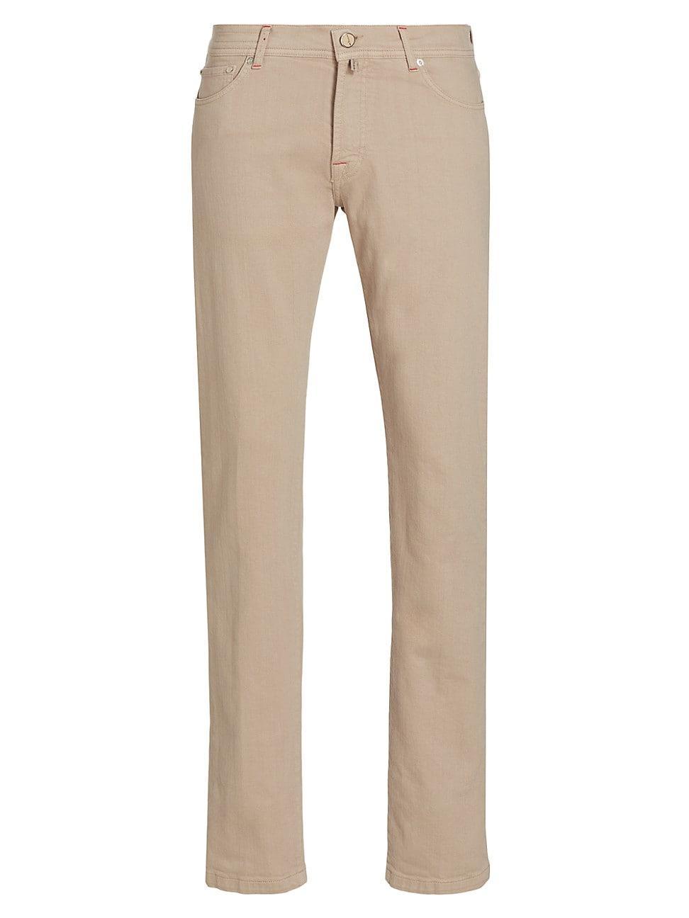 Mens Stretch Cotton Mid-Rise Straight-Leg Pants Product Image