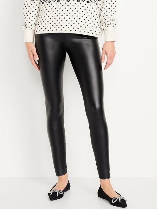 High-Waisted Faux Leather Leggings Product Image