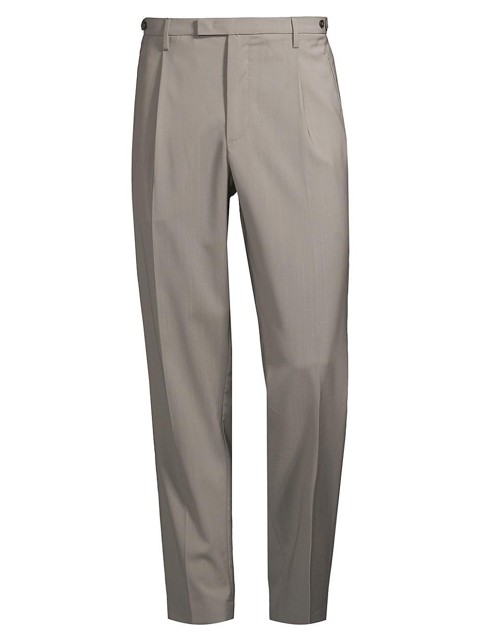 Mens Virgin Wool Slim Trousers Product Image