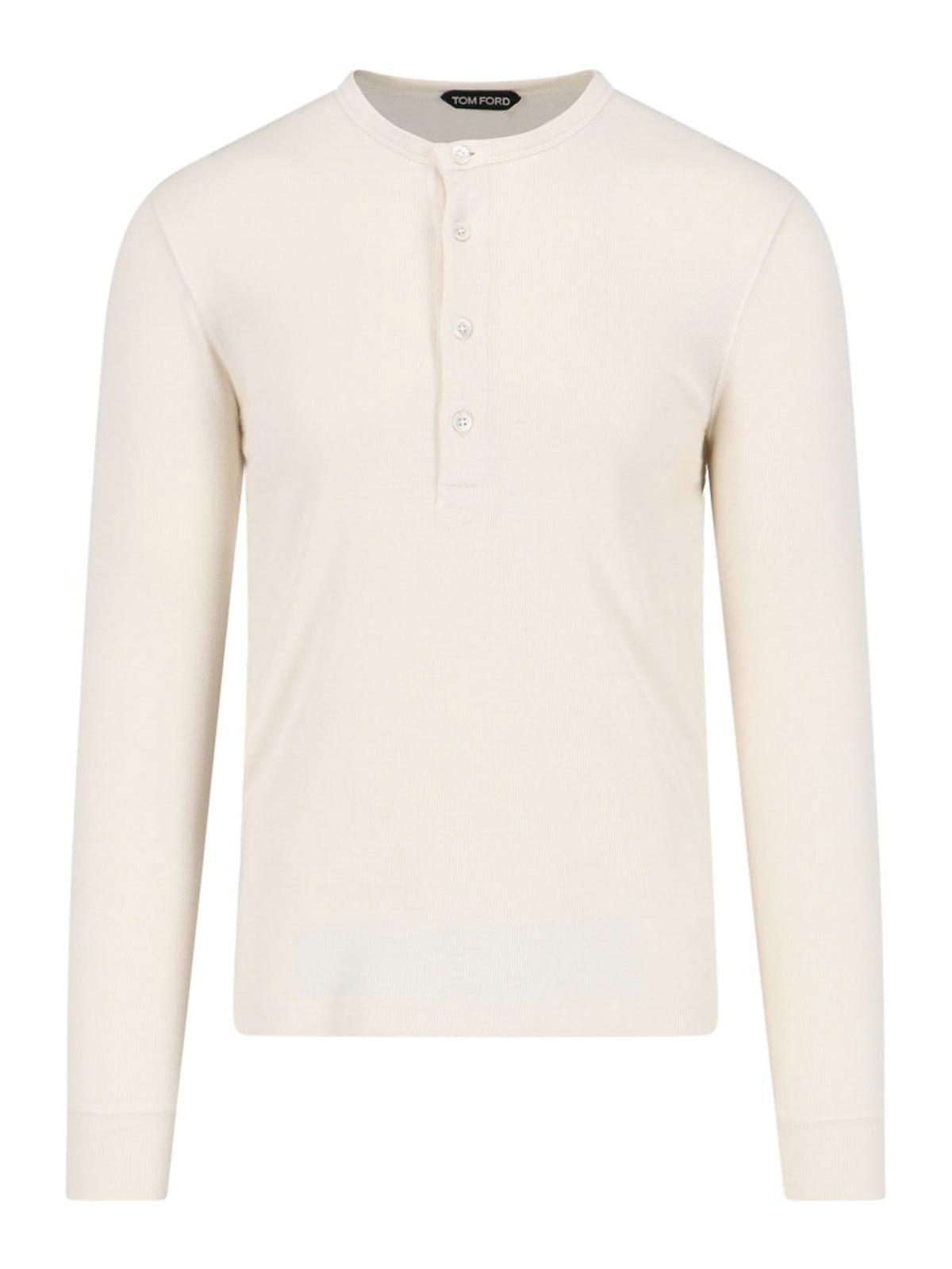 Henley Re-shirt In White Product Image