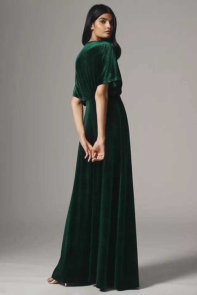 BHLDN Amelia Deep-V Stretch Velvet Maxi Dress Product Image