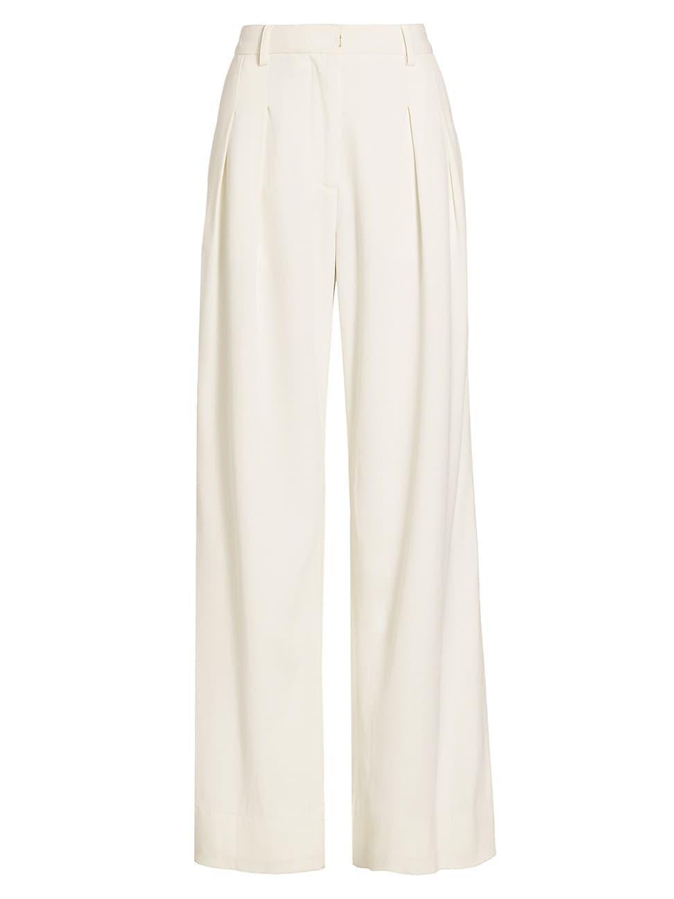 Womens Adams Wool-Blend Pleated Wide-Leg Pants Product Image