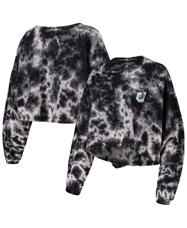 Womens ZooZatz Black Minnesota United FC Oversized Cloud-Dye Long Sleeve T-Shirt Product Image