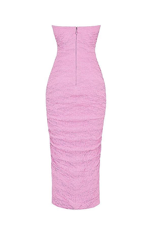 Tana Pink Strapless Corset Midi Dress Product Image