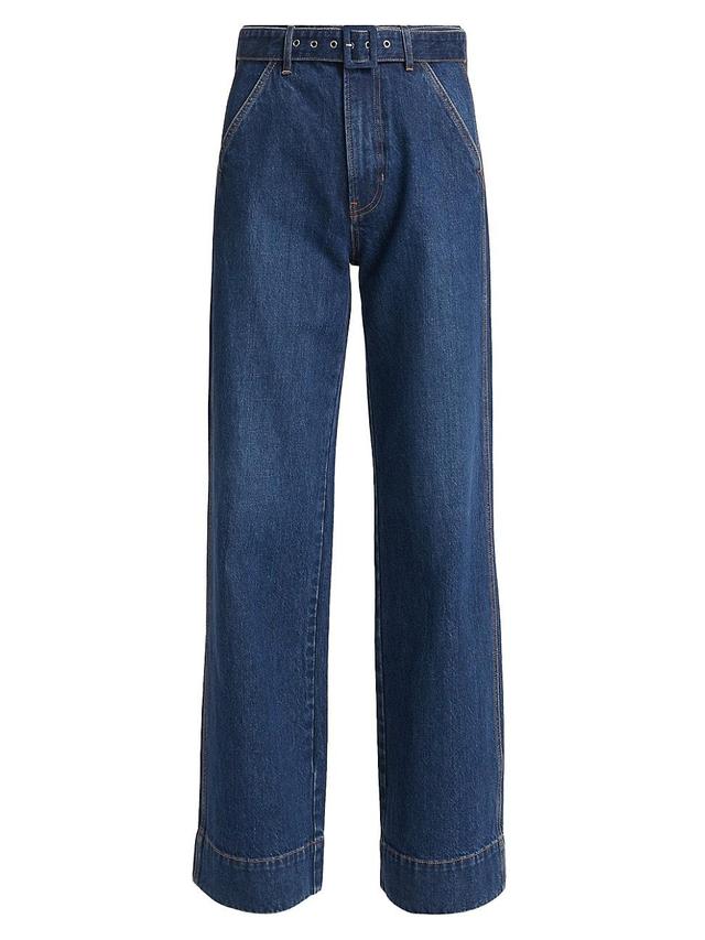 Womens Taylor Belted Wide-Leg Jeans Product Image