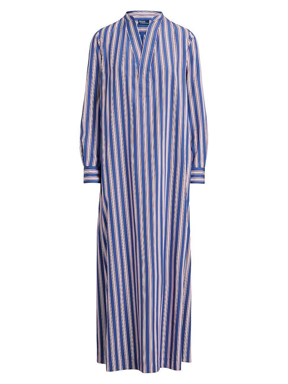 Womens Cotton Striped Maxi Dress Product Image