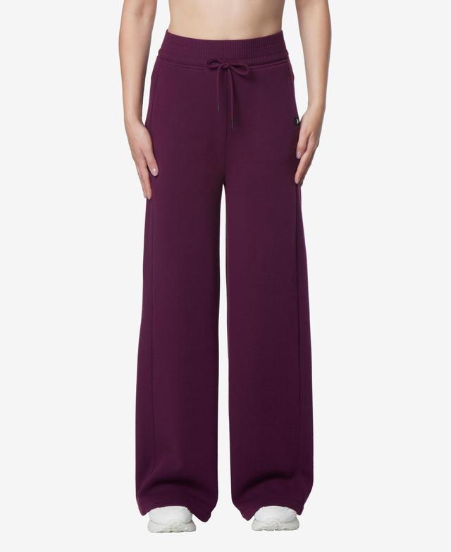 Andrew Marc Sport Womens Full Length Chunky Rib Wide Leg Pants Product Image