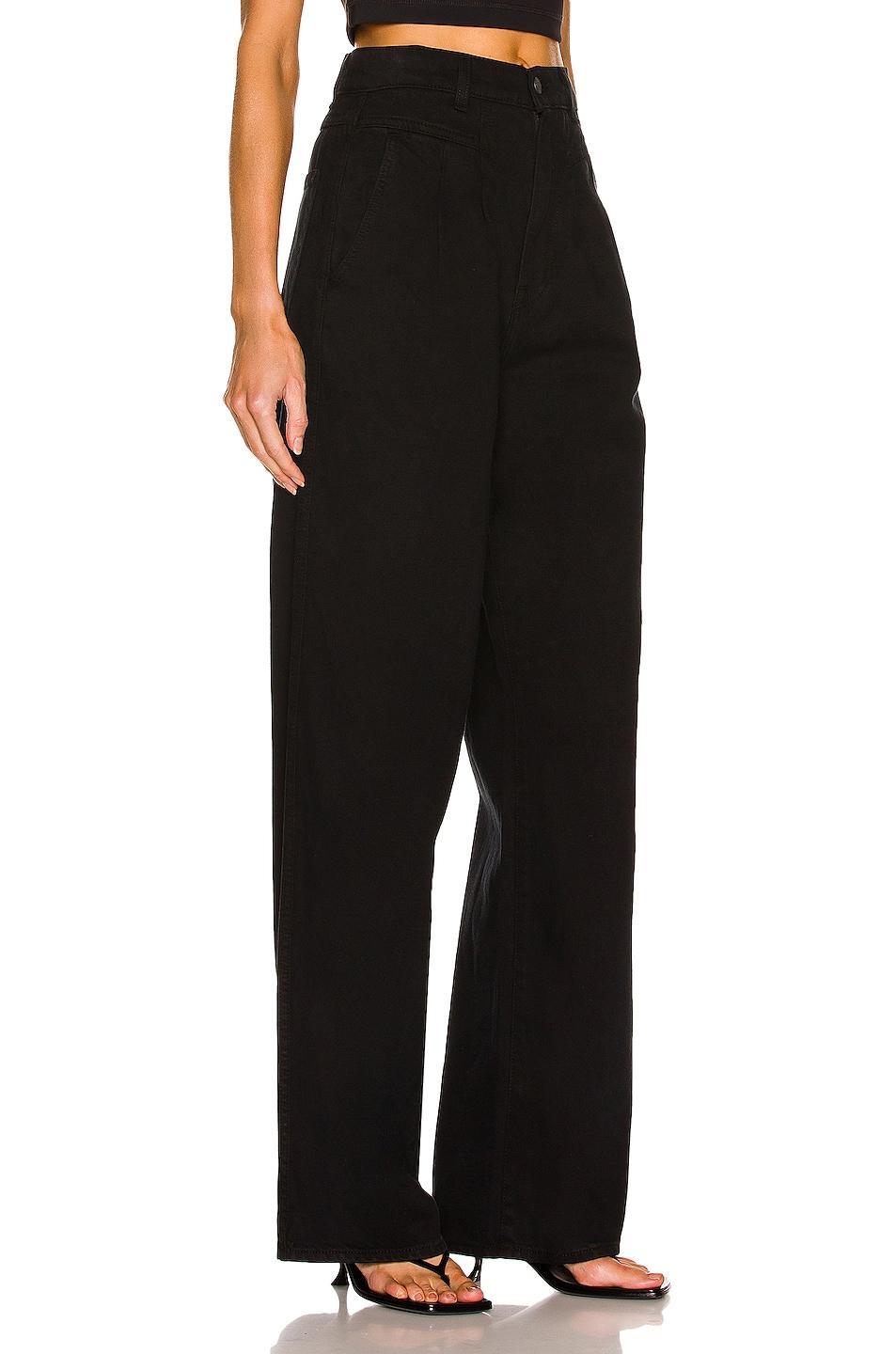 GRLFRND Morgan Pleated Low Rise in Soho - Black. Size 27 (also in 28, 31). Product Image