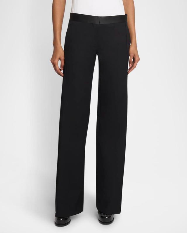 Mid-Rise Side Panel Straight-Leg Trousers Product Image