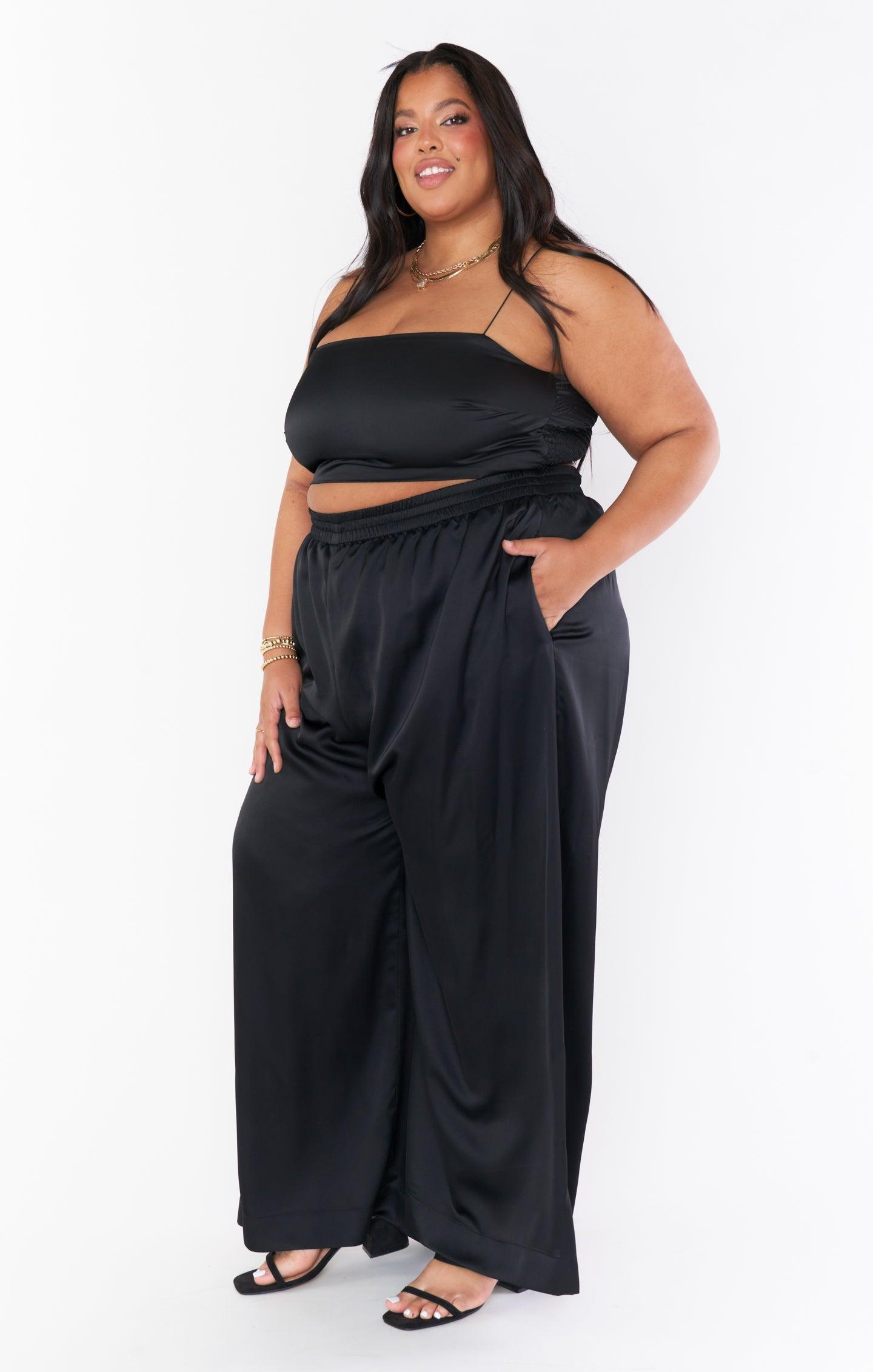 Tucker Top ~ Black Luxe Satin Product Image