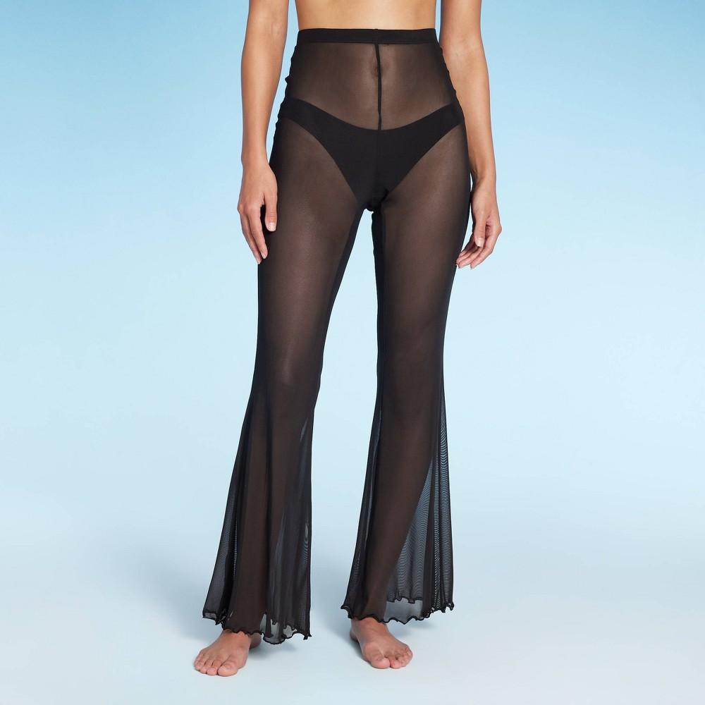 Womens Mesh High Waist Flare Cover Up Pants - Wild Fable Product Image