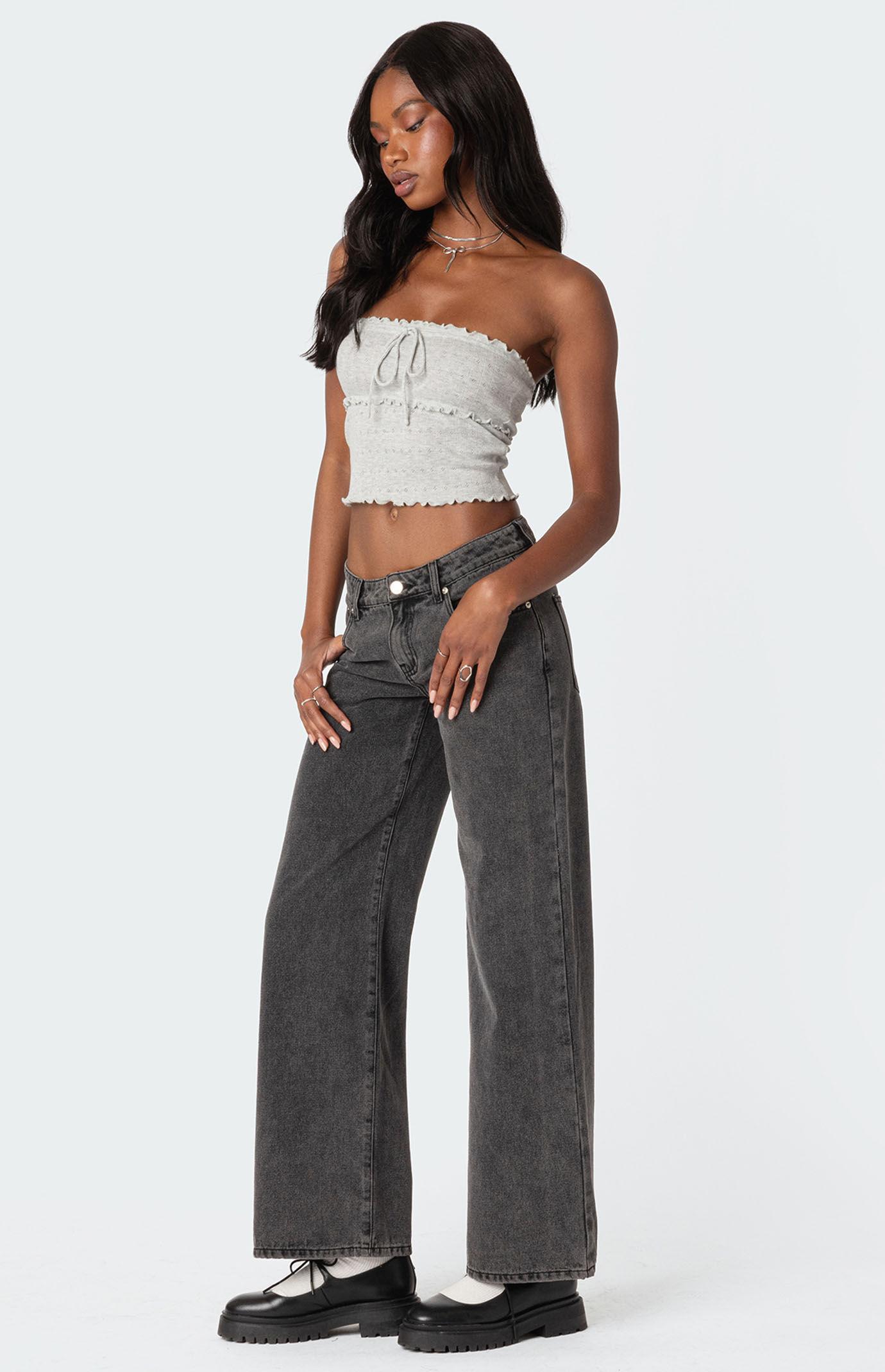 Edikted Womens Savannah Pointelle Tube Top Product Image