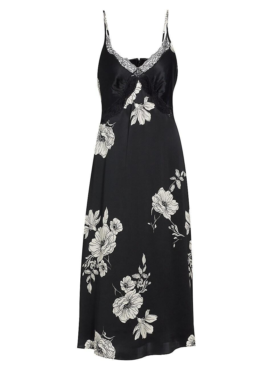 Womens Marilyn Floral Silk Midi-Dress Product Image