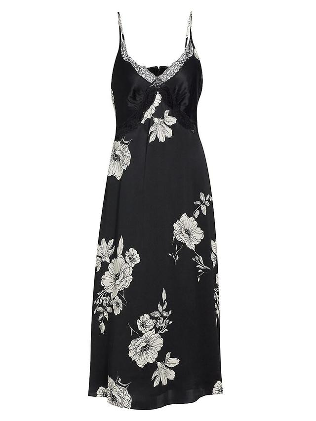 Womens Marilyn Floral Silk Midi-Dress Product Image