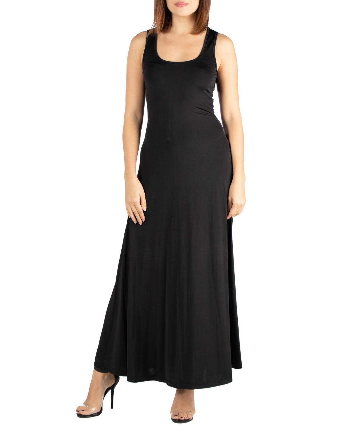 24seven Comfort Apparel Womens Slim Fit A-Line Sleeveless Maxi Dress Product Image