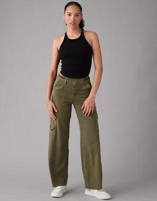 AE Stretch Curvy Super High-Waisted Baggy Wide-Leg Cargo Pant product image