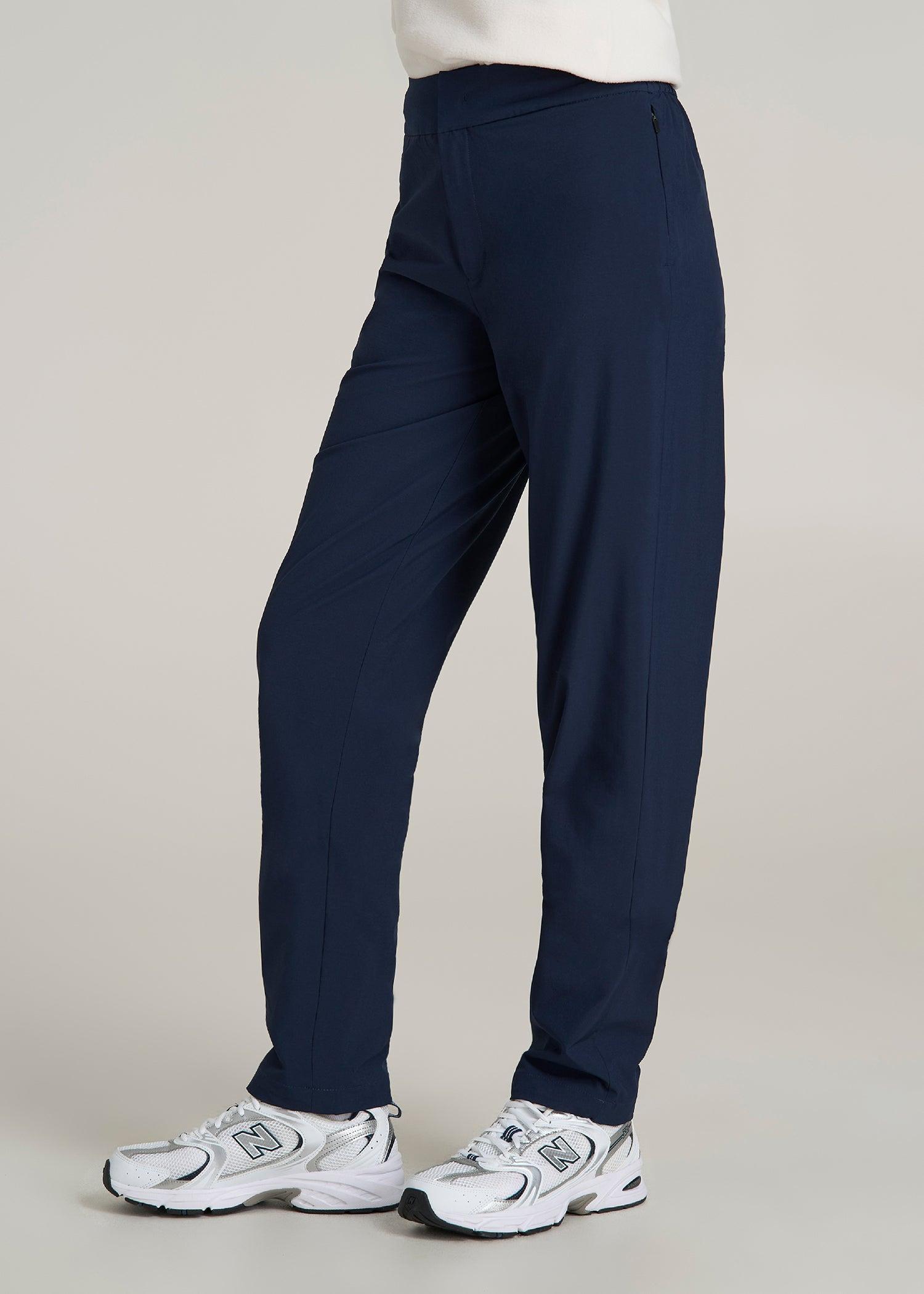 Pull On Fleece Lined Trouser Pants for Tall Women in Navy Product Image