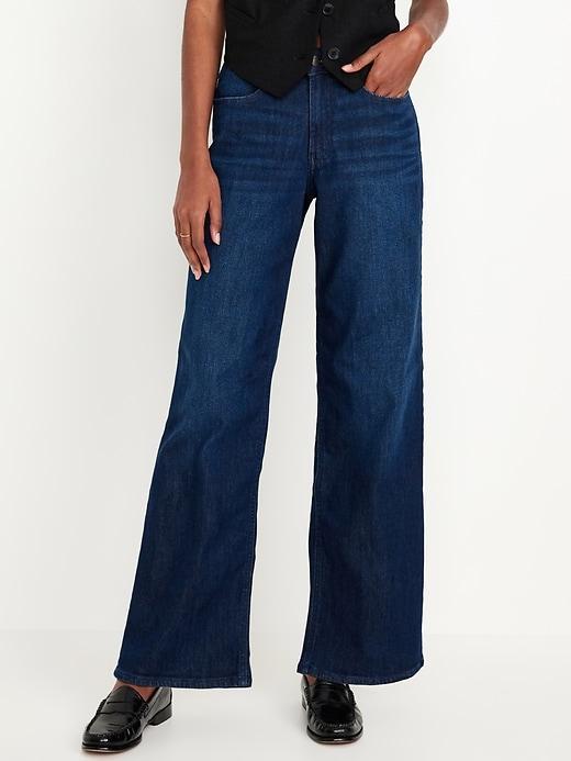 High-Waisted Wow Wide-Leg Jeans Product Image