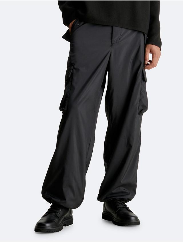 Calvin Klein Mens Wide Leg Cargo Pants - Black - M Product Image