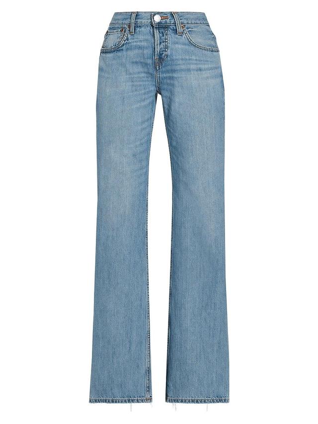 Womens Loose Boot Mid-Rise Boot-Cut Jeans Product Image