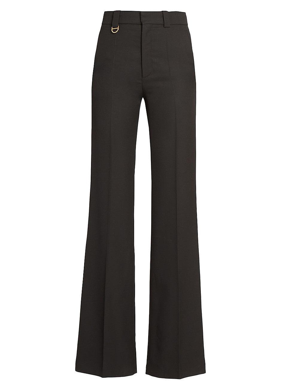 Womens Wool High-Waisted Flare Trousers Product Image