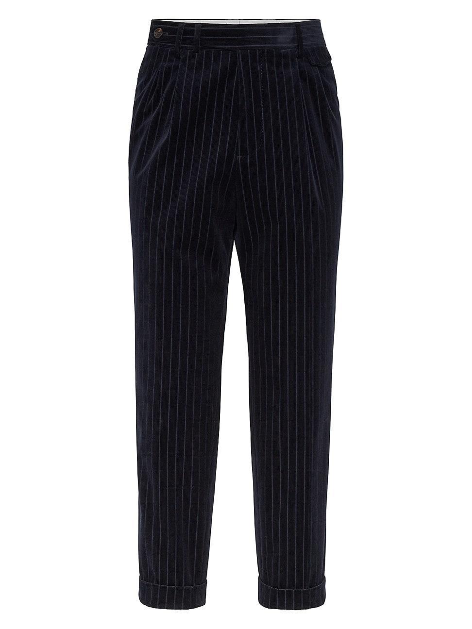 Mens Leisure Fit Trousers with Double Pleats Product Image