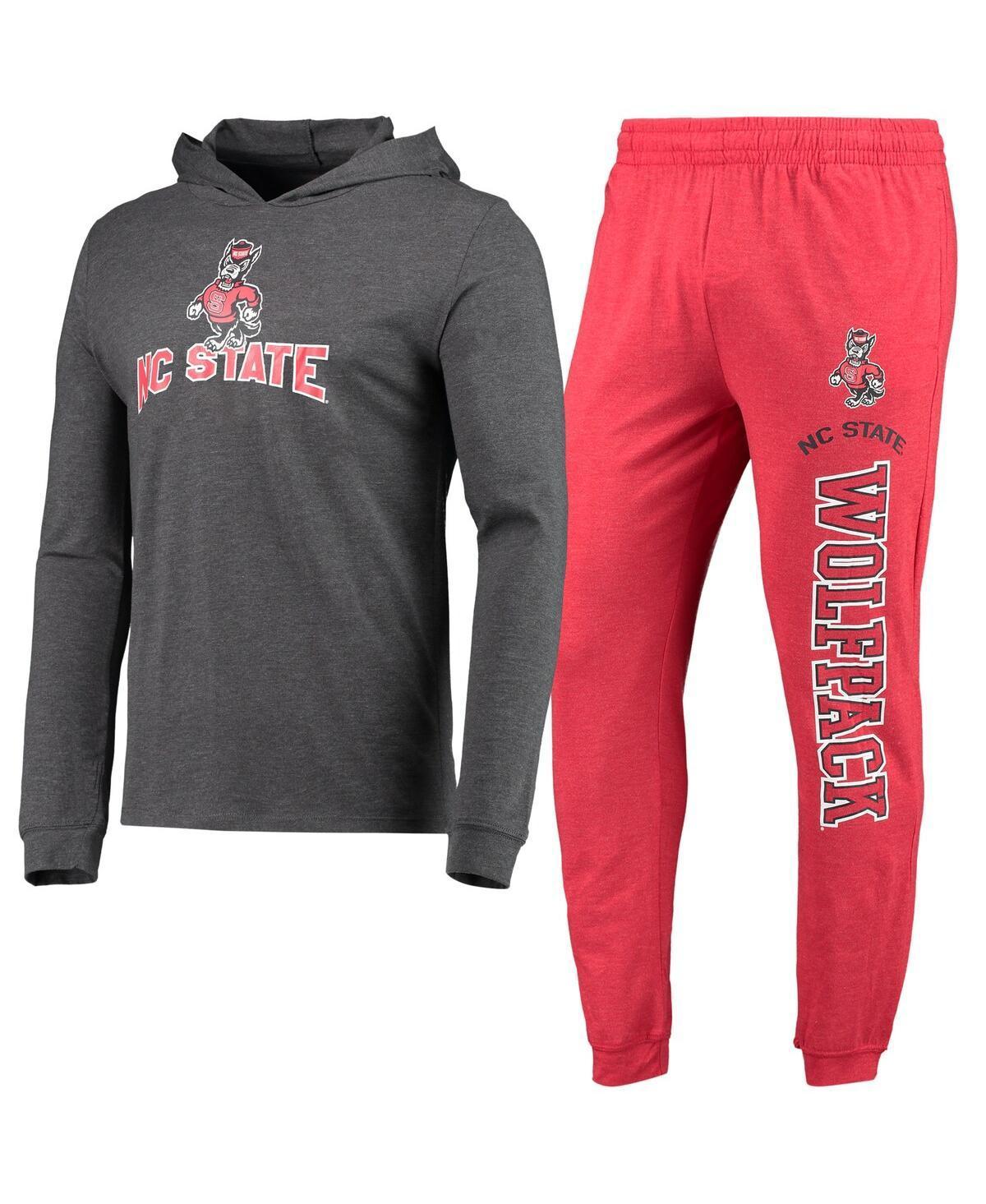 Mens Concepts Sport Red Nc State Wolfpack Meter Long Sleeve Hoodie T-shirt and Jogger Pajama Set - Red Product Image