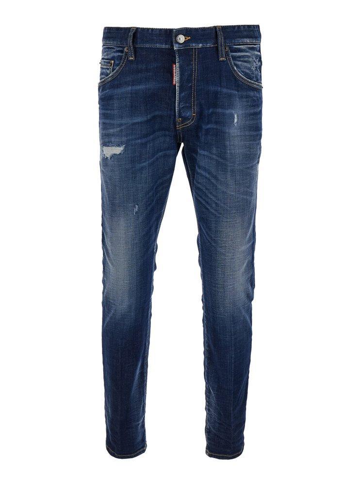 DSQUARED2 Distressed Skater Jeans In Blue Product Image