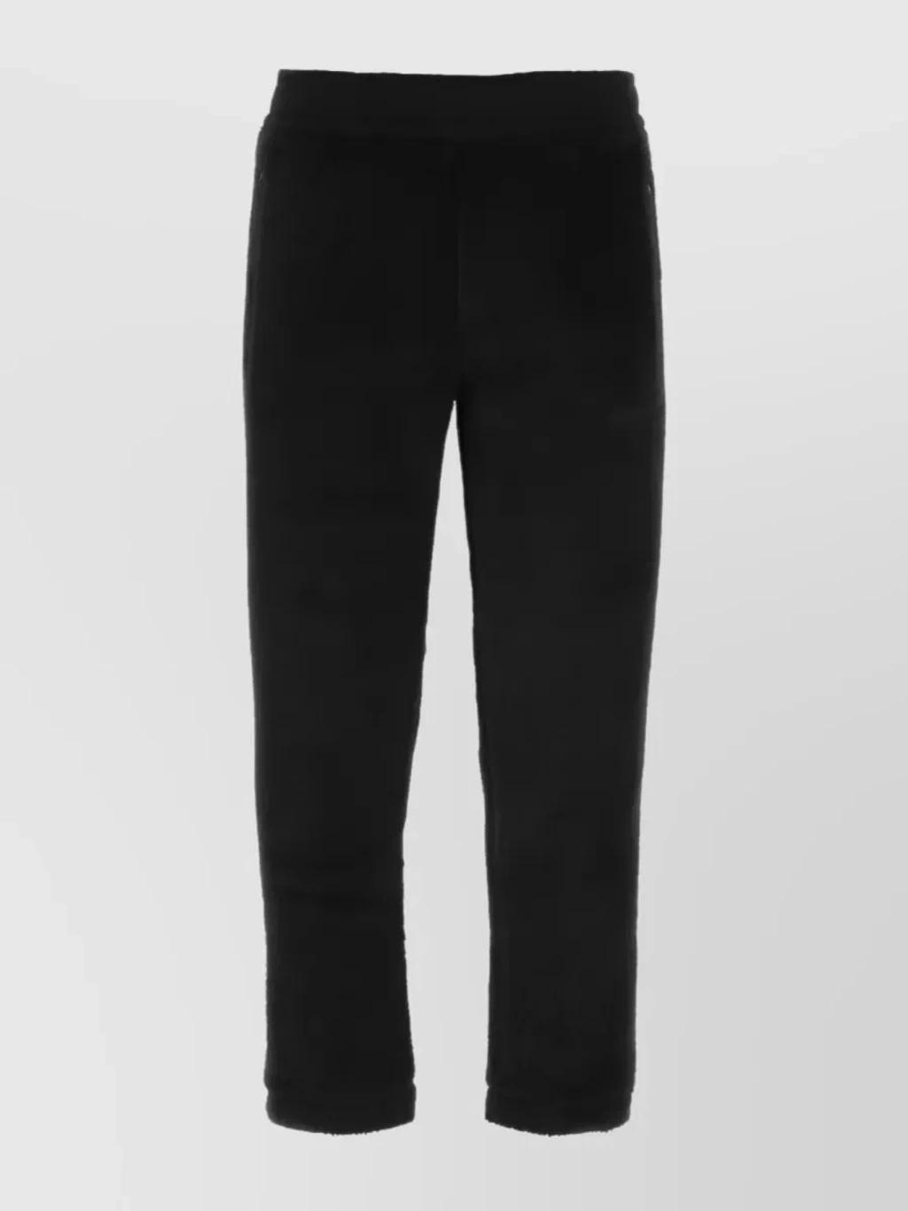 Logo-embroidered Fleece Track Pants In Black Product Image