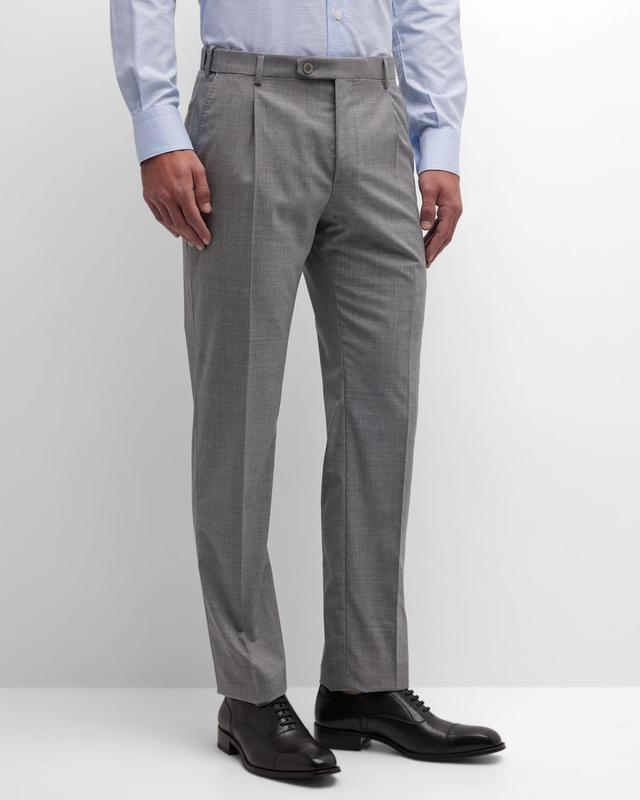 Mens Solid Wool Pants Product Image