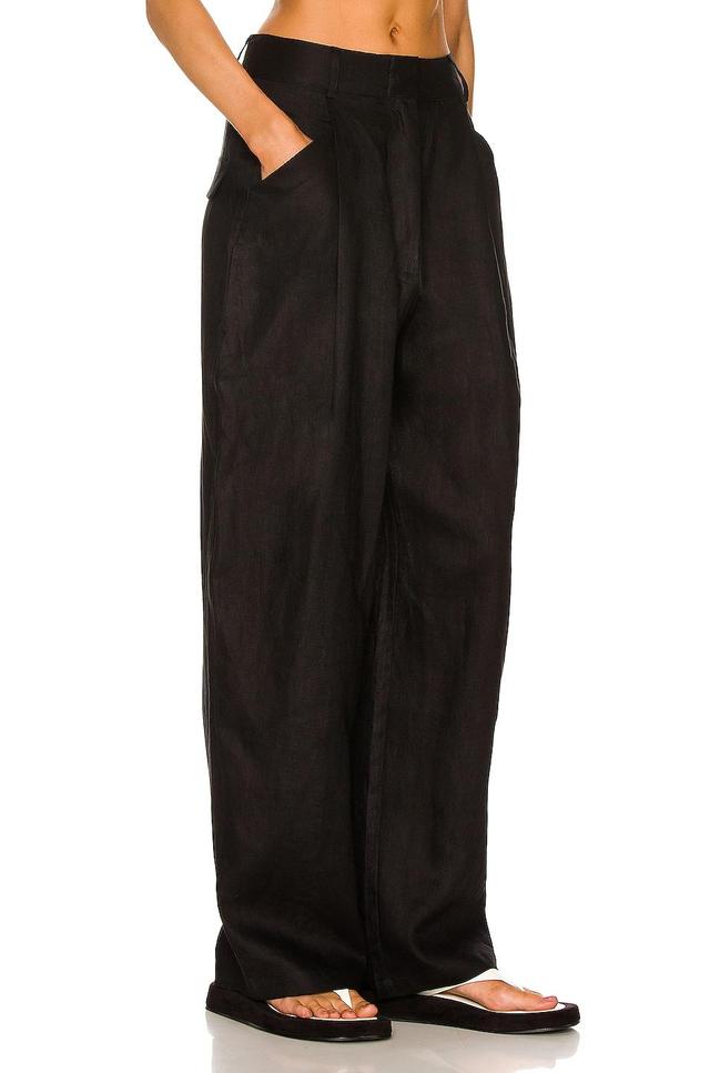 AEXAE Linen Trousers in Black Product Image