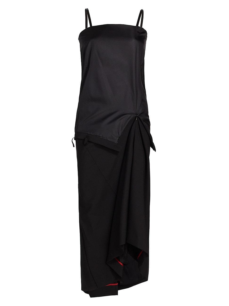 Womens Satin & Wool Midi-Dress Product Image