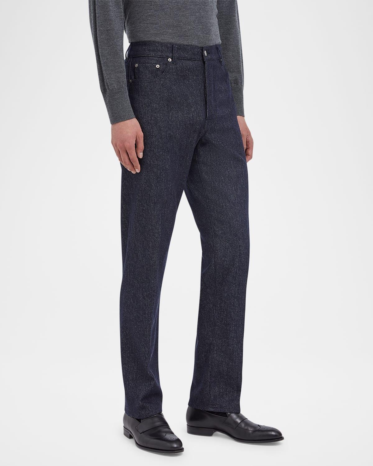 Mens Straight-Leg Denim 5-Pocket Pants Product Image