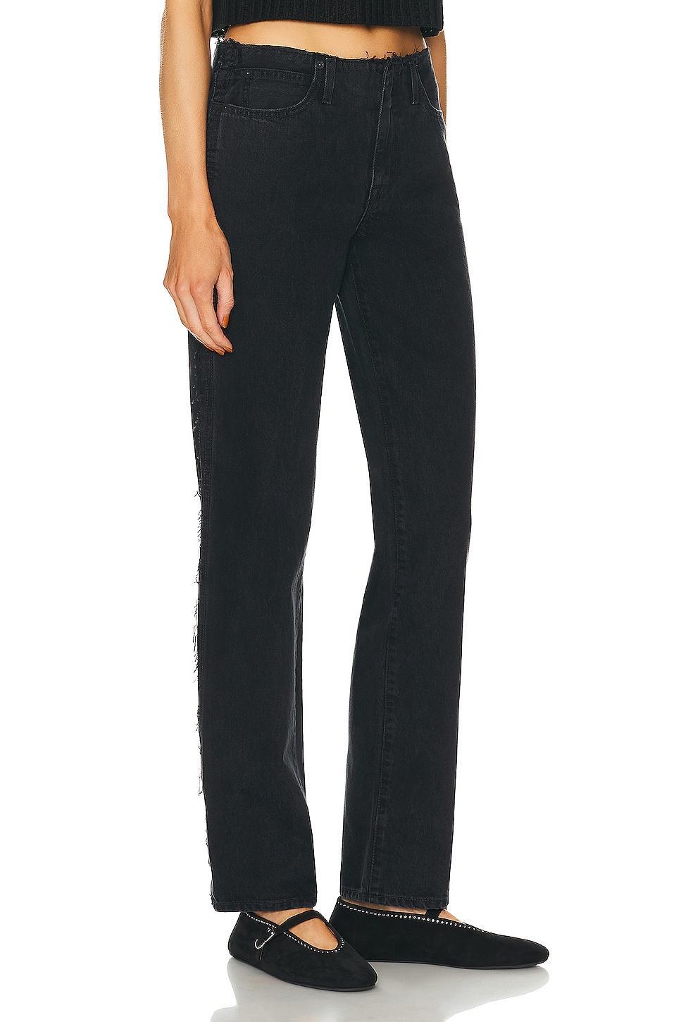 SLVRLAKE Sophie Long Straight Leg in Shadow Ridge - Black. Size 29 (also in 30). Product Image