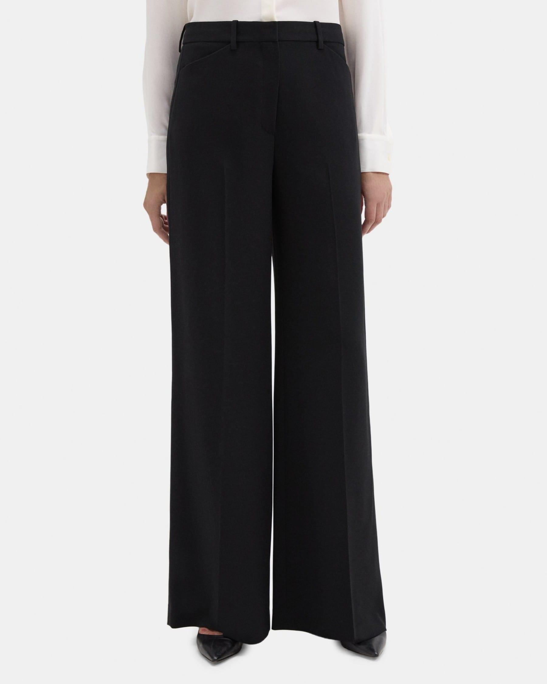 Wide-Leg Pant in Crepe Product Image