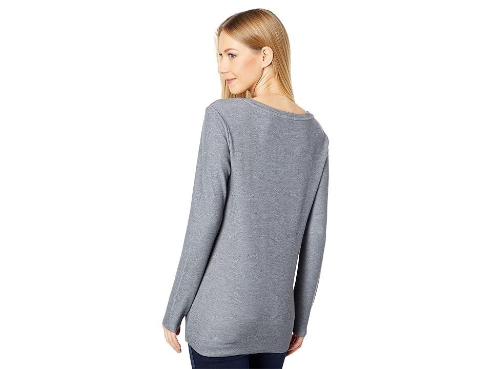 Dylan by True Grit Super-Soft Spun Rib Knit Classic Crew Neck Tee (Grey) Women's Clothing Product Image