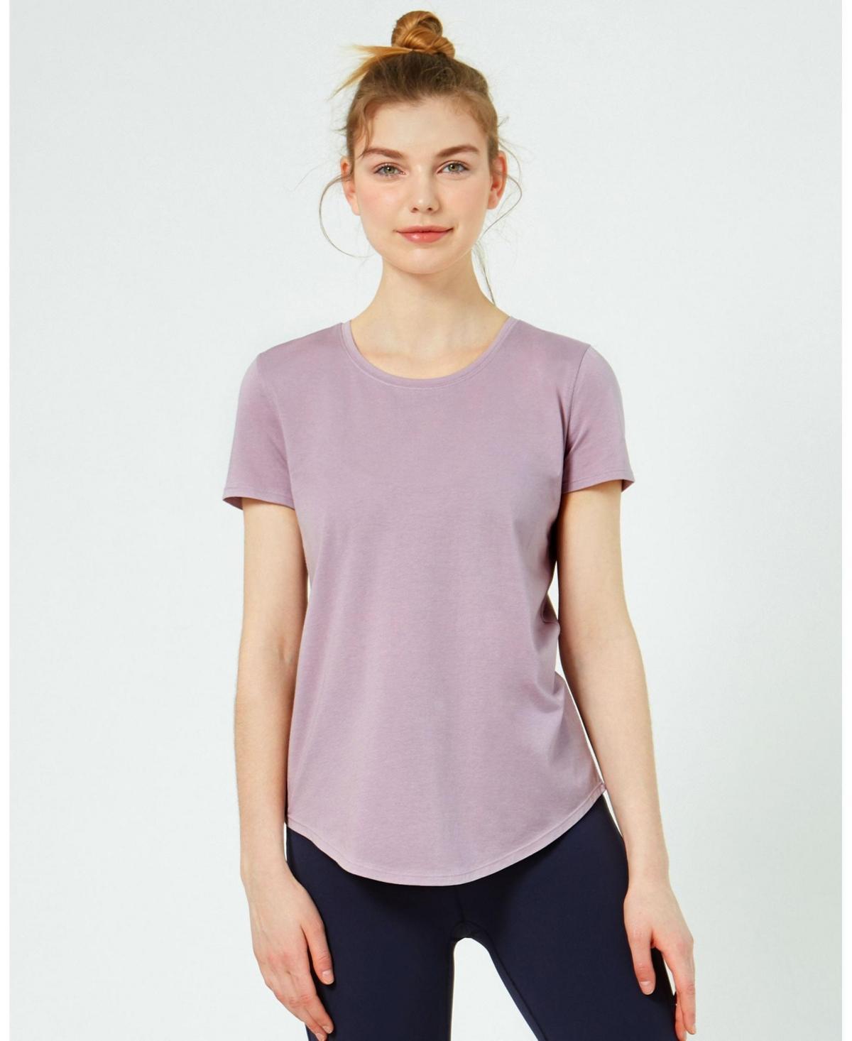 Rebody Essentials Scooped Short Sleeve Top For Women Product Image